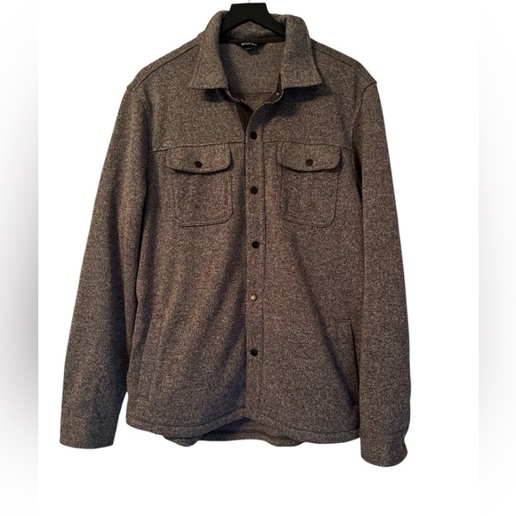 Eddie Bauer Men's Convector Fleece Shirt Jacket Size Medium Heathered Gray - Picture 1 of 7
